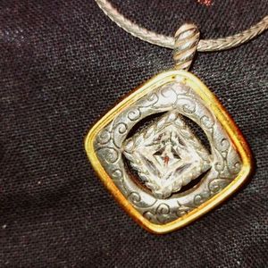 Gold and silver pendant  necklace